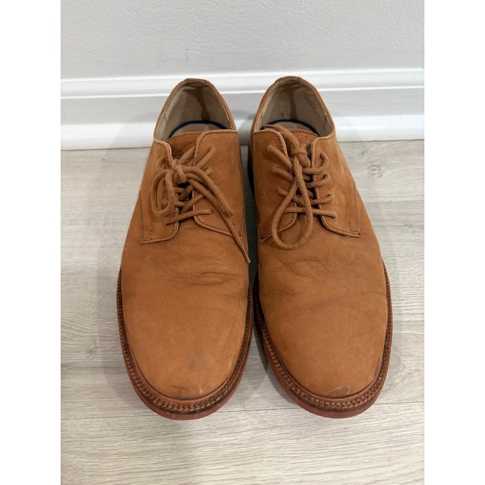 Polo Ralph Lauren Torrington NT Tan Leather Buck Shoes Mens 9D Red Brick Sole